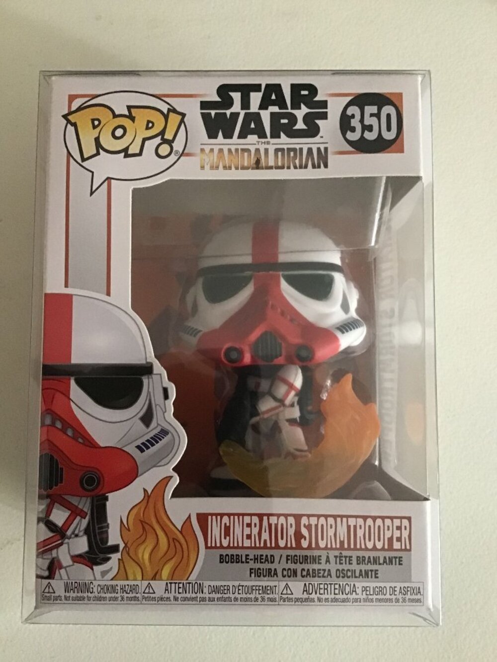 Funko Pop Star Wars Mandalorian Incinerator Stormtrooper #350 Vinyl Figure Prot
